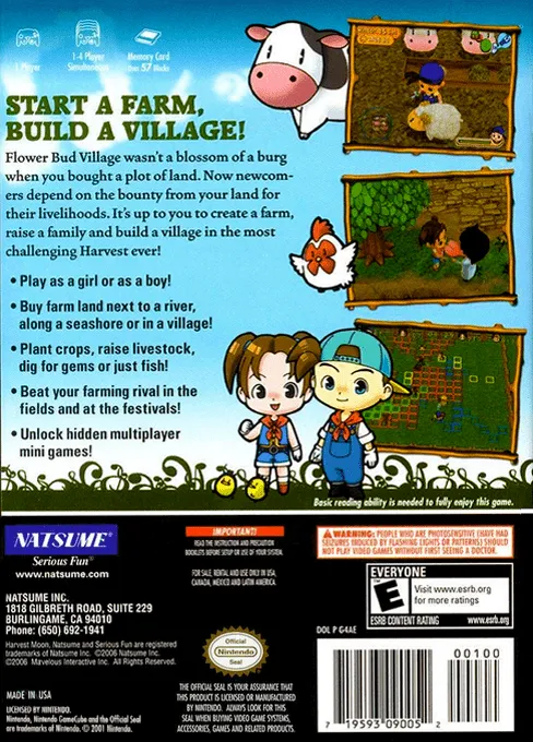 Harvest Moon: Magical Melody box back