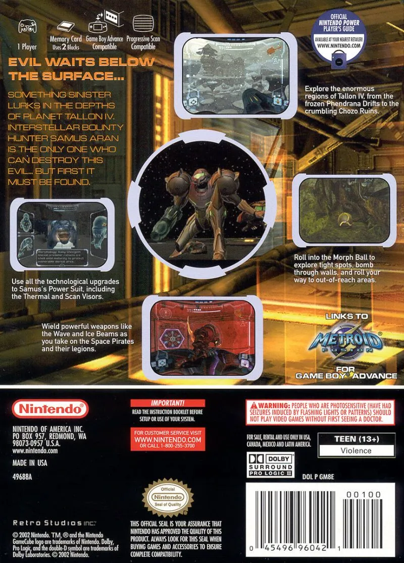 Metroid Prime box back