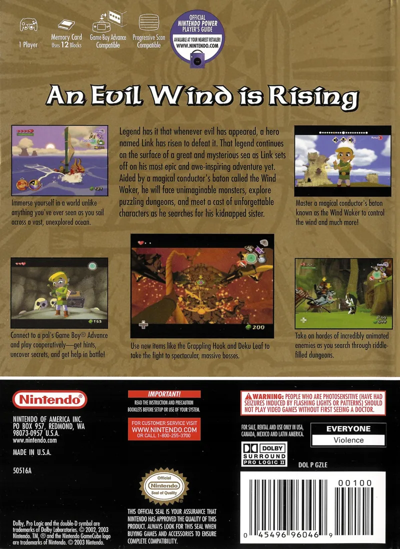 The Legend of Zelda: The Wind Waker box back