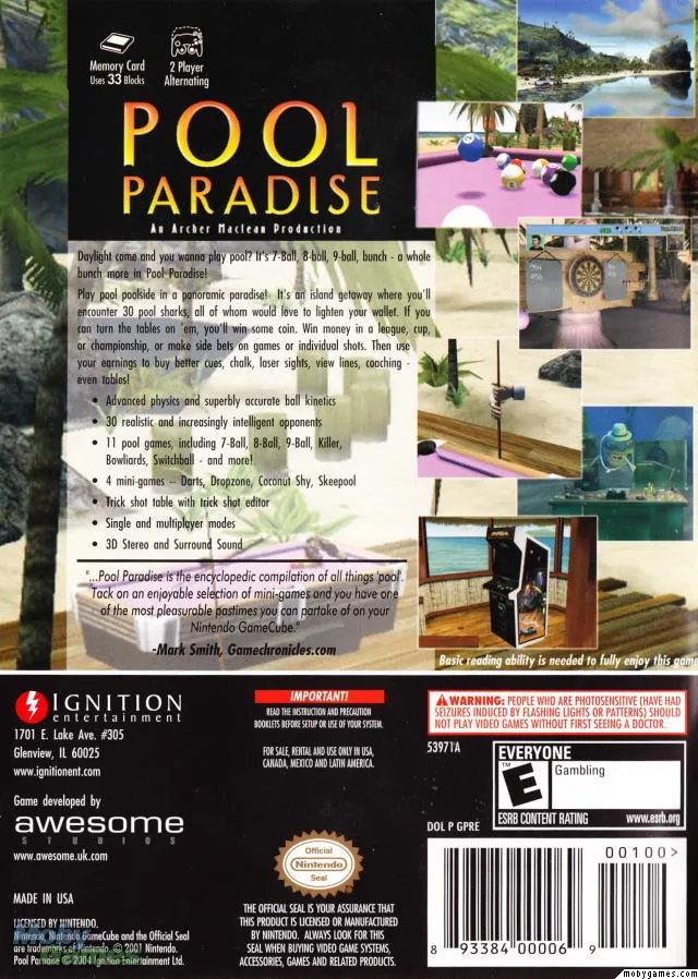 Pool Paradise box back