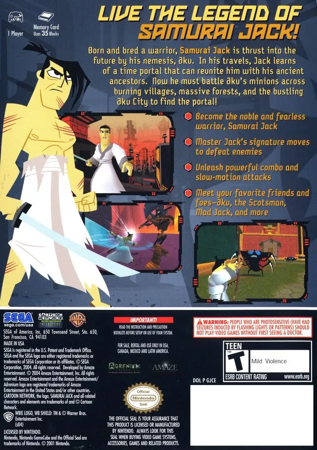 Samurai Jack: The Shadow of Aku box back
