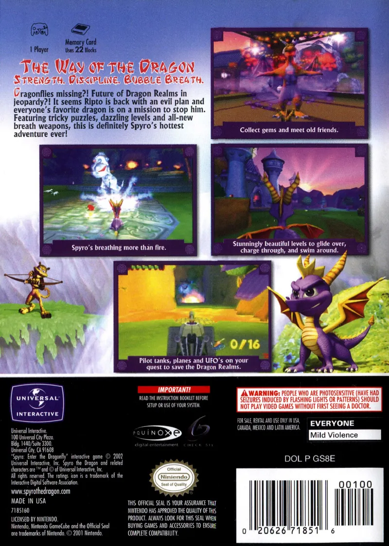 Spyro: Enter the Dragonfly box back