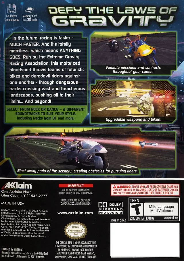 XGRA: Extreme G Racing Association box back