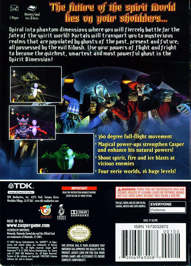 Casper: Spirit Dimensions box back