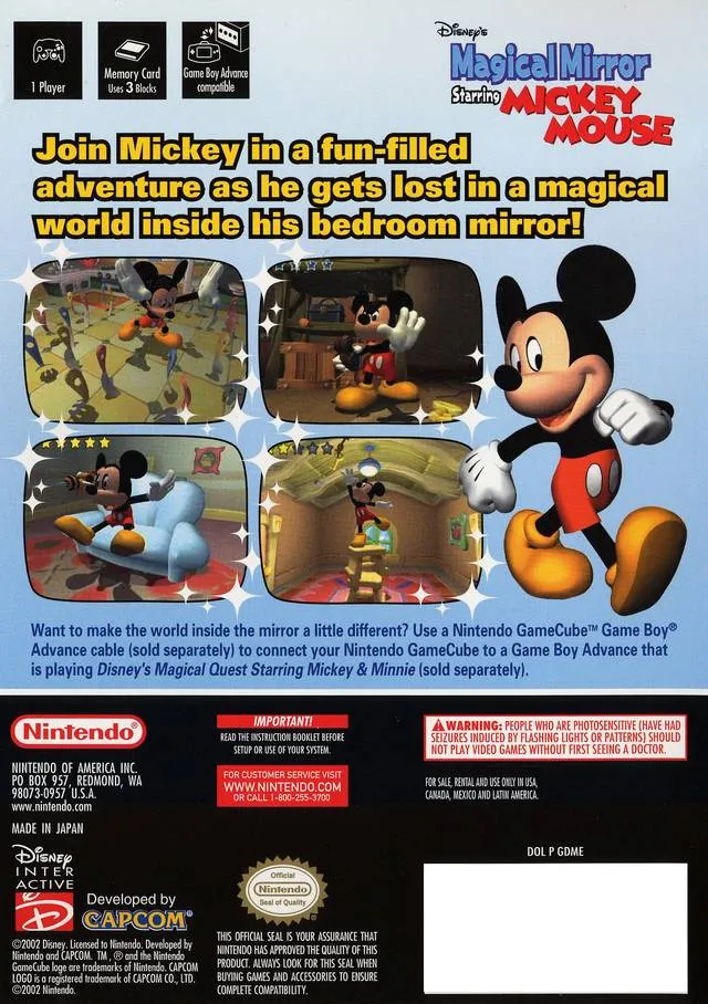 Disney's Magical Mirror Starring Mickey Mouse box back