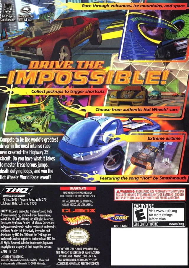 Hot Wheels: World Race box back