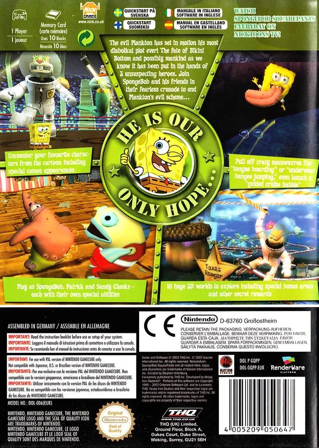 SpongeBob SquarePants: Battle for Bikini Bottom box back