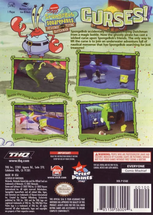 SpongeBob SquarePants: Revenge of the Flying Dutchman box back