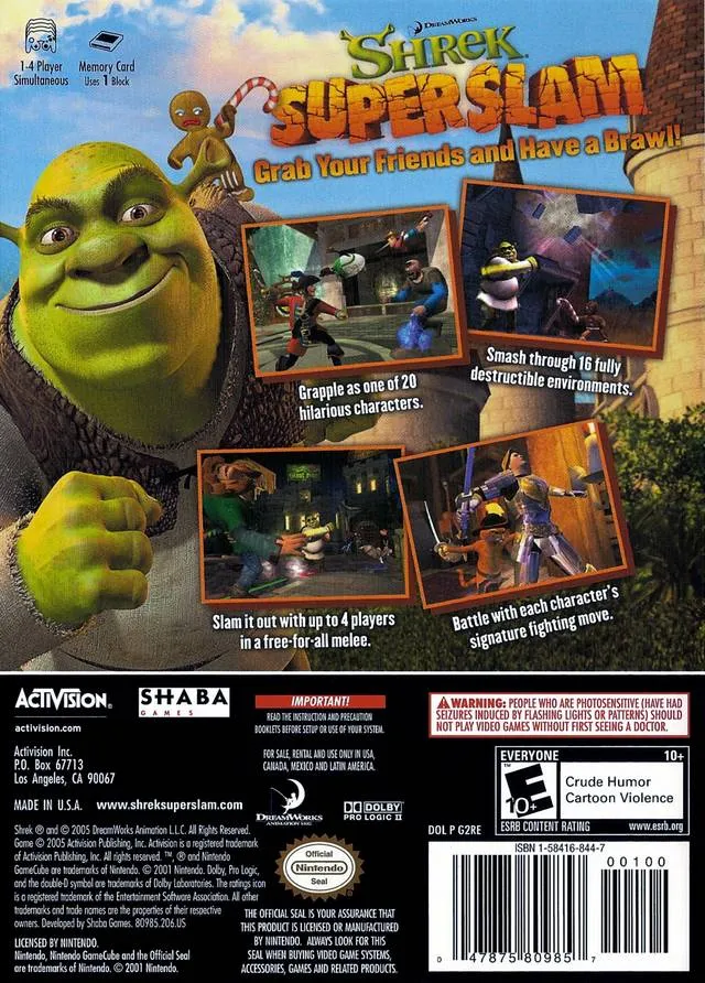 Shrek: SuperSlam box back