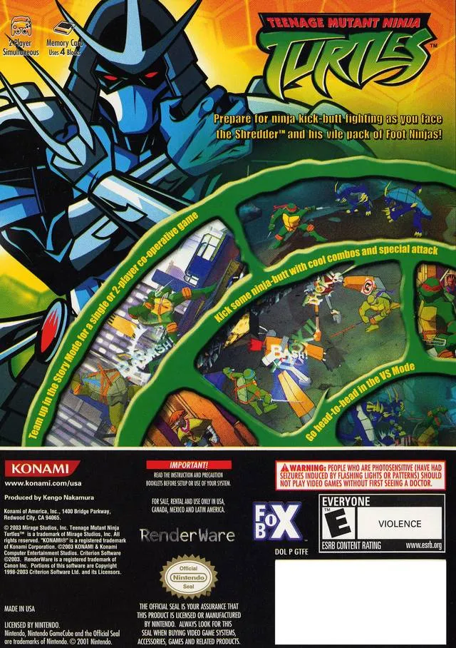 Teenage Mutant Ninja Turtles box back