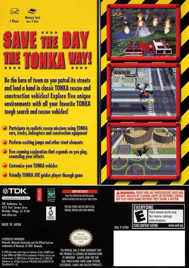 Tonka: Rescue Patrol box back