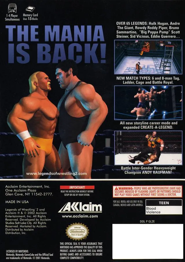 Legends of Wrestling II box back