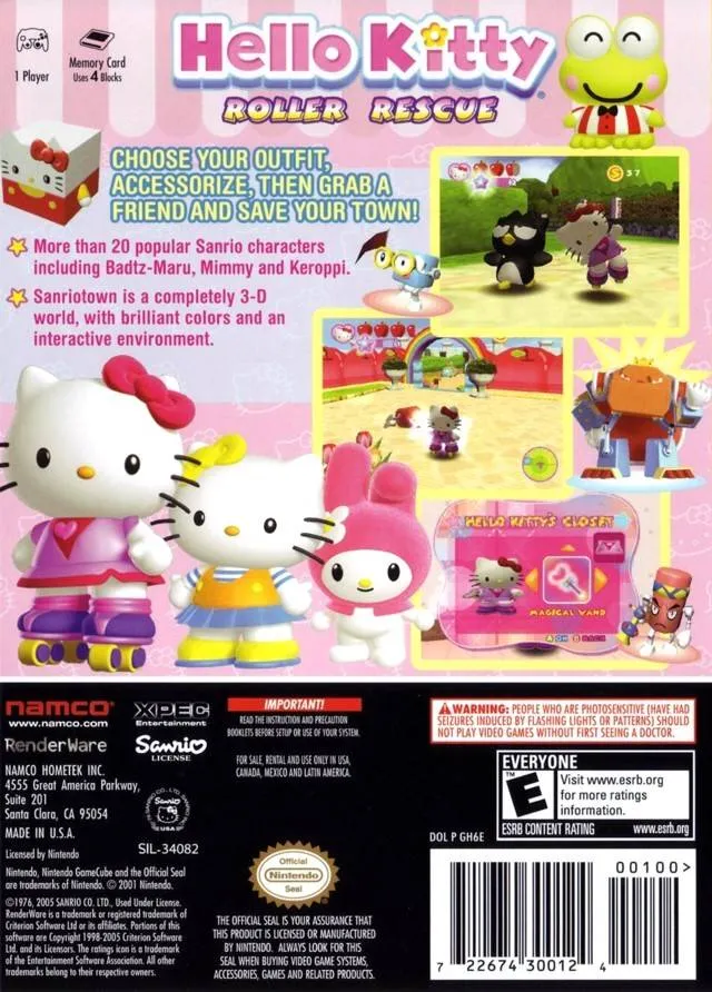 Hello Kitty: Roller Rescue box back