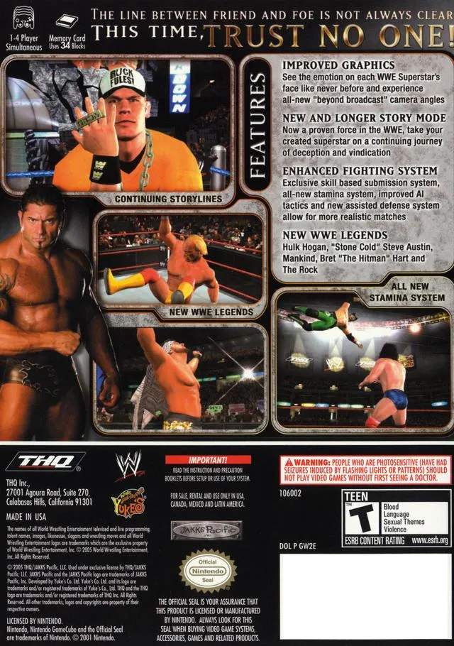 WWE Day of Reckoning 2 box back