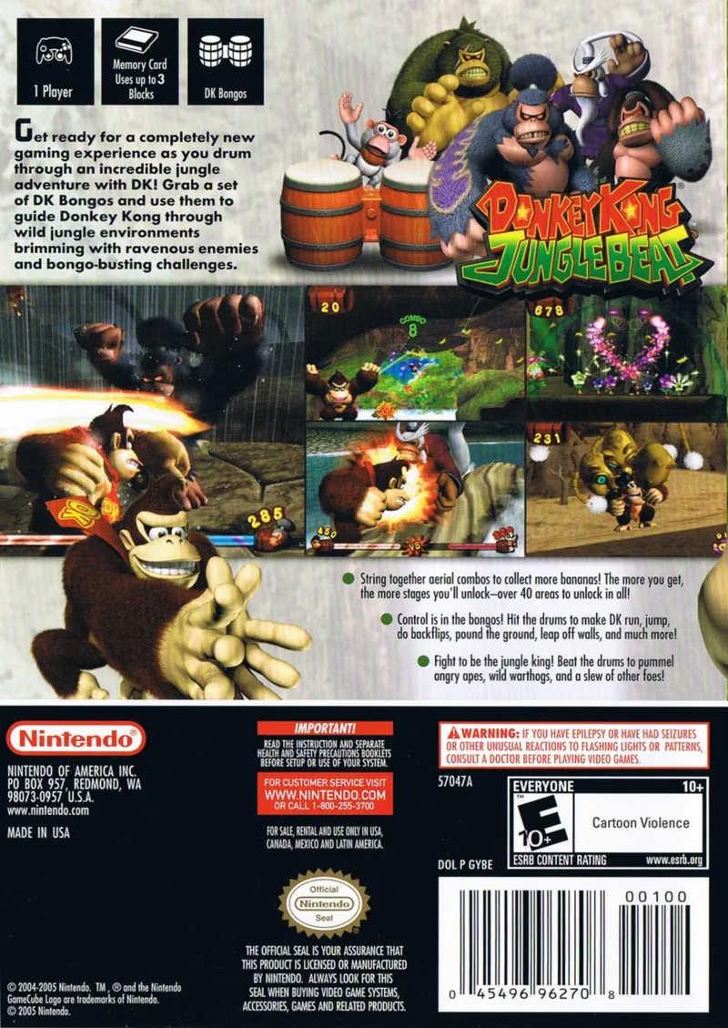 Donkey Kong Jungle Beat box back