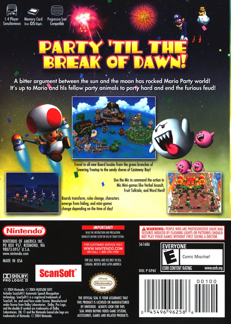 Mario Party 6 box back