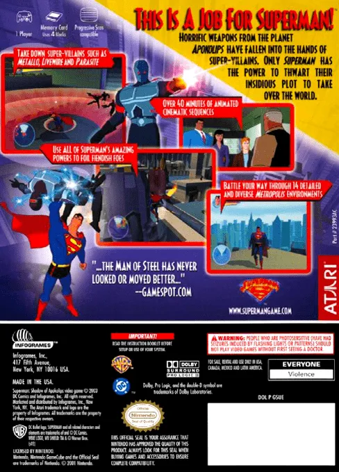 Superman: Shadow of Apokolips box back