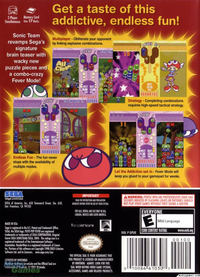 Puyo Pop Fever box back