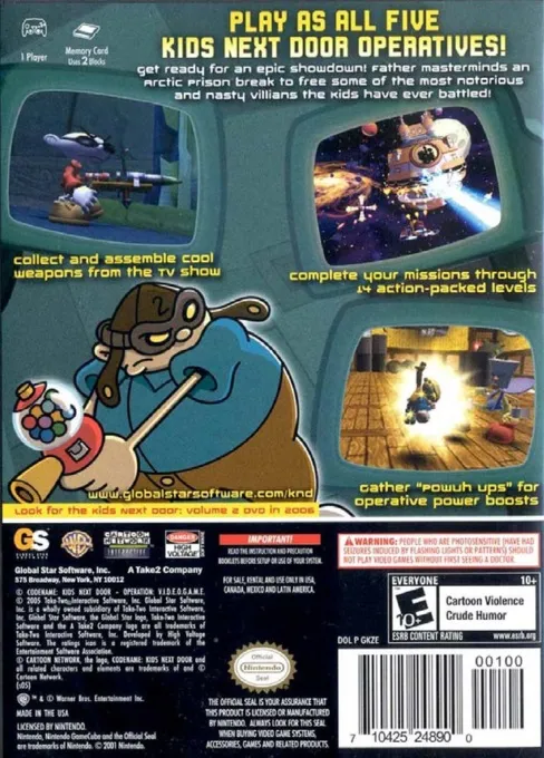 Codename: Kids Next Door – Operation: V.I.D.E.O.G.A.M.E. box back