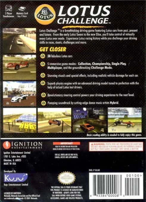 Lotus Challenge box back
