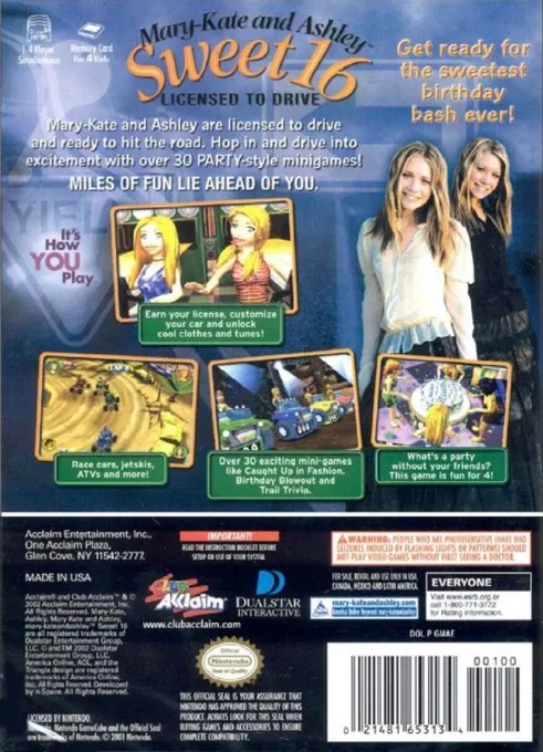 Mary-Kate and Ashley: Sweet 16: Licensed To Drive box back