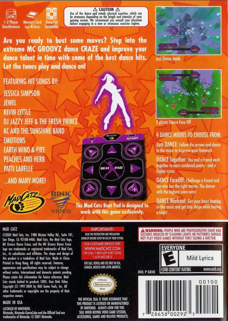 MC Groovz Dance Craze box back