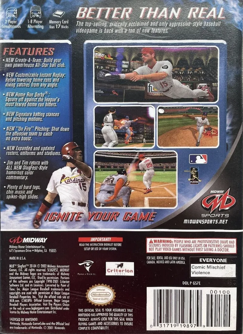 MLB SlugFest 2004 box back