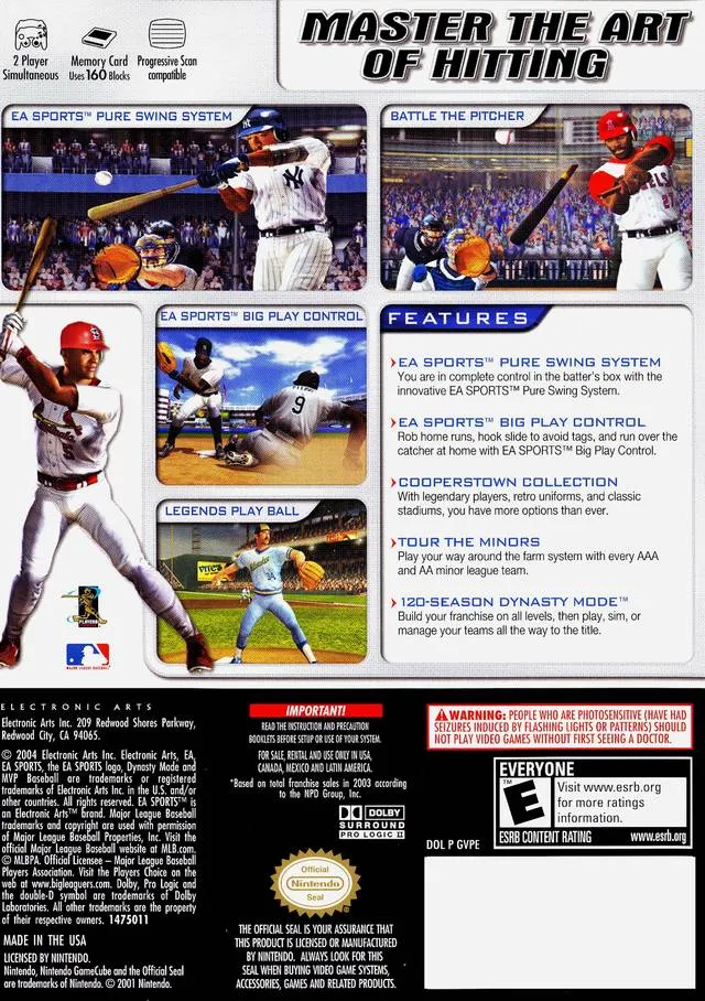MVP Baseball 2004 box back