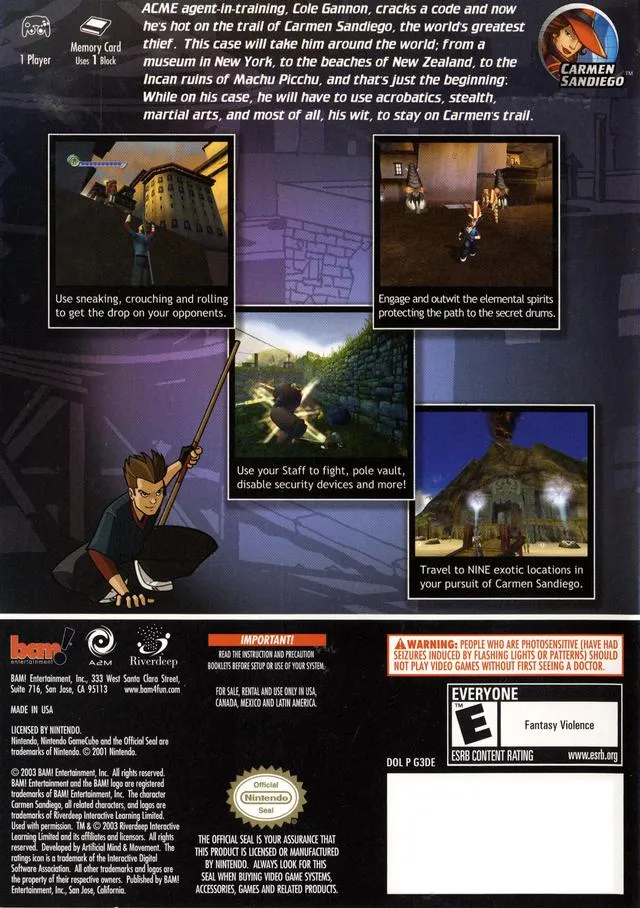 Carmen Sandiego: The Secret of the Stolen Drums box back