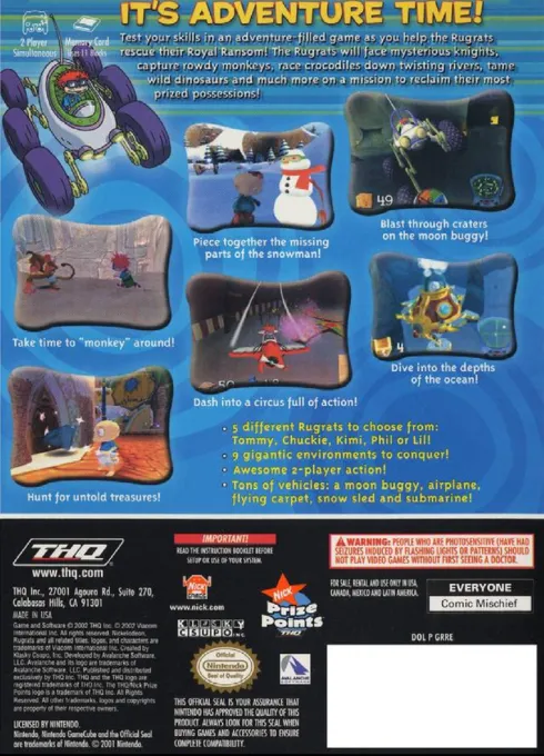 Rugrats: Royal Ransom box back