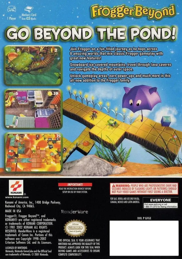 Frogger Beyond box back