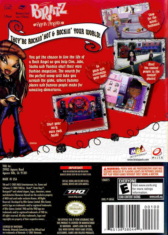 Bratz: Rock Angelz box back