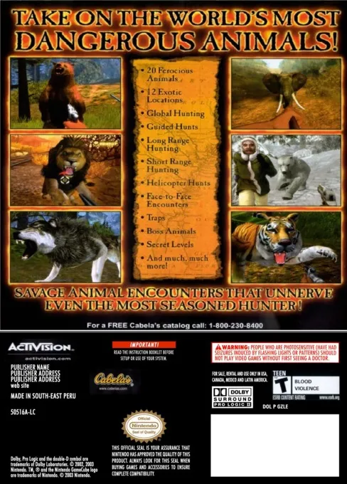 Cabela's Dangerous Hunts 2 box back