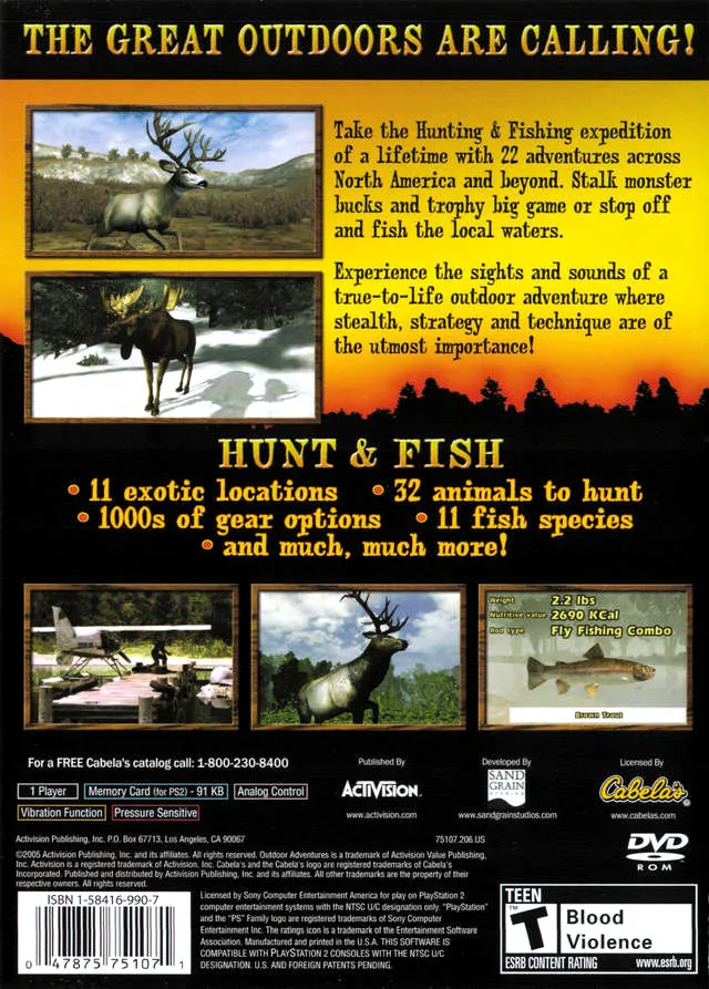 Cabela's Outdoor Adventures box back