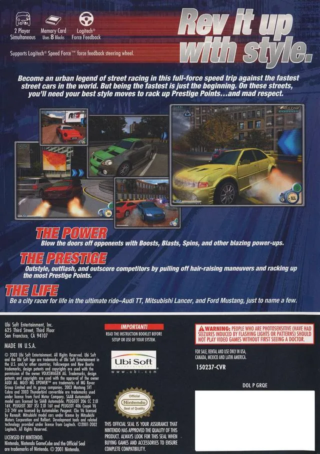 City Racer box back