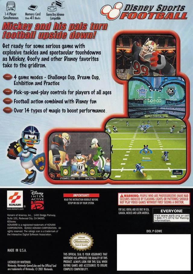 Disney Sports: Football box back