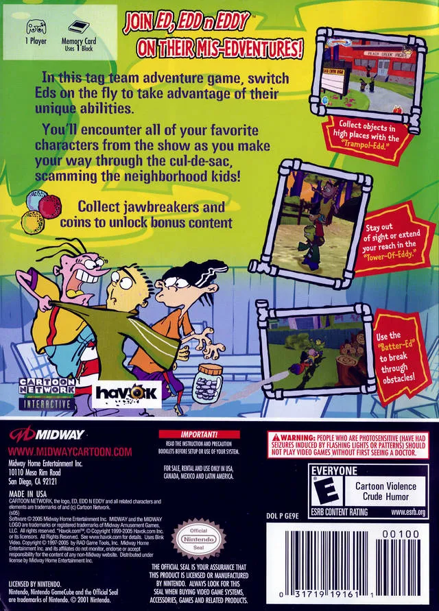 Ed, Edd n Eddy: The Mis-Edventures box back