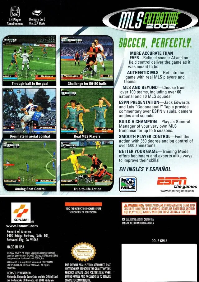 ESPN MLS ExtraTime 2002 box back