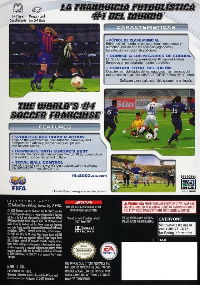 FIFA Soccer 2003 box back