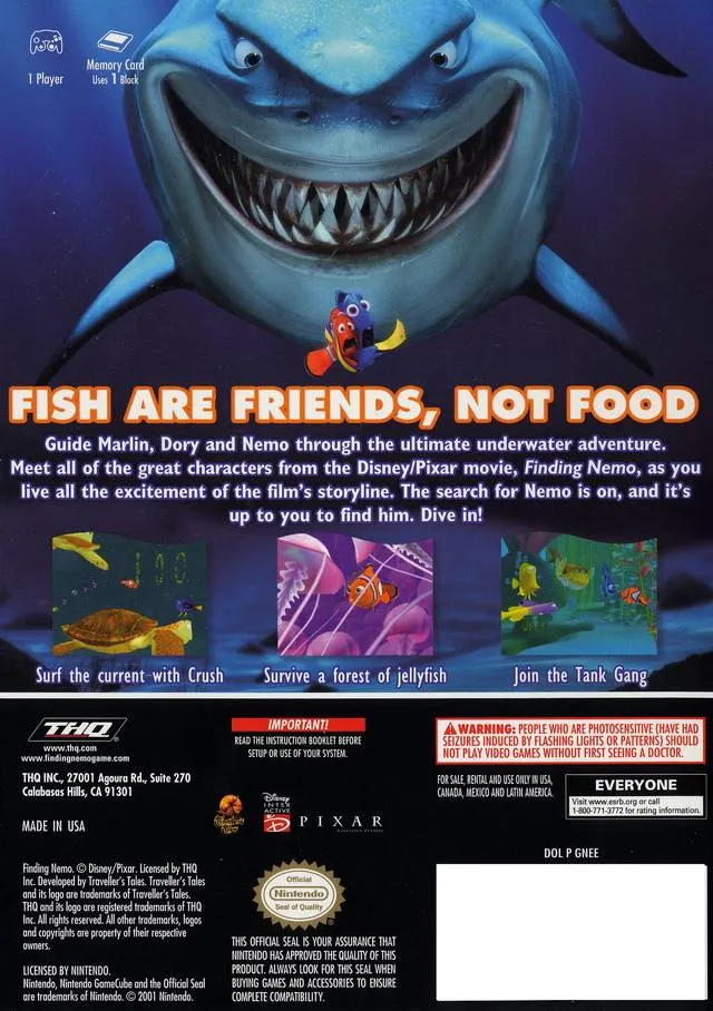 Finding Nemo box back