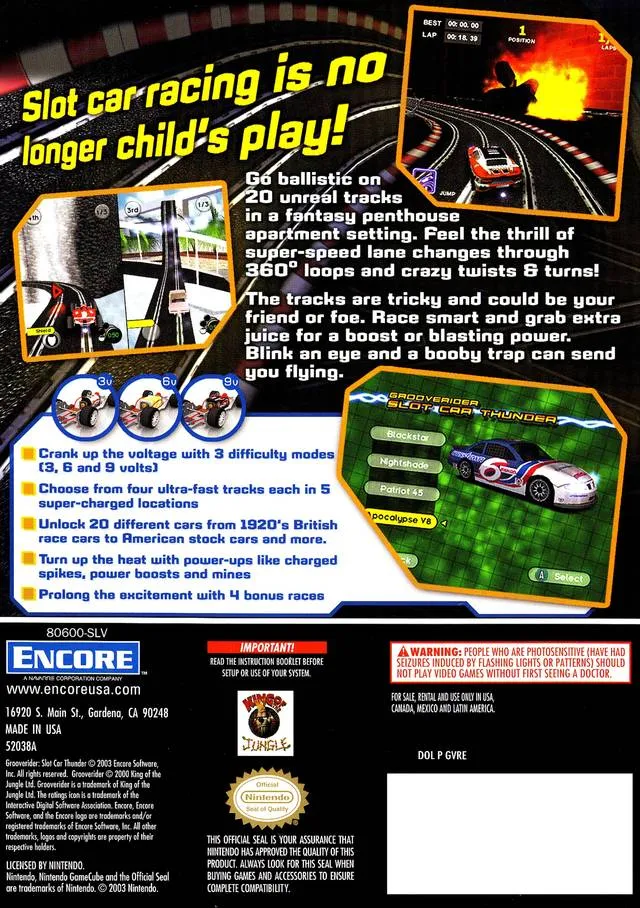 Grooverider: Slot Car Thunder box back