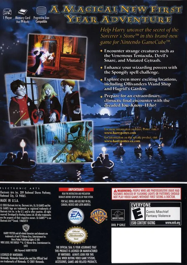 Harry Potter and the Sorcerer's Stone box back