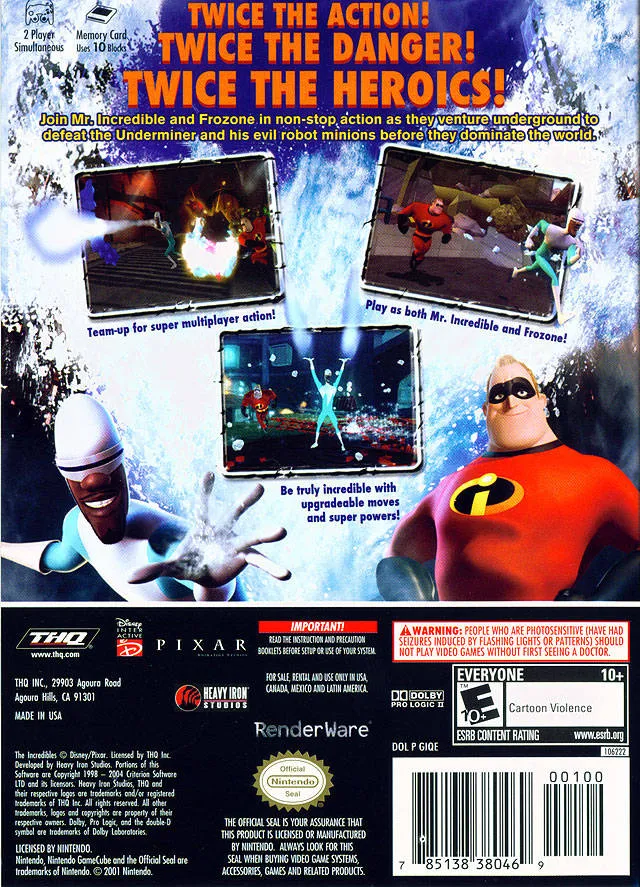 The Incredibles: Rise of the Underminer box back
