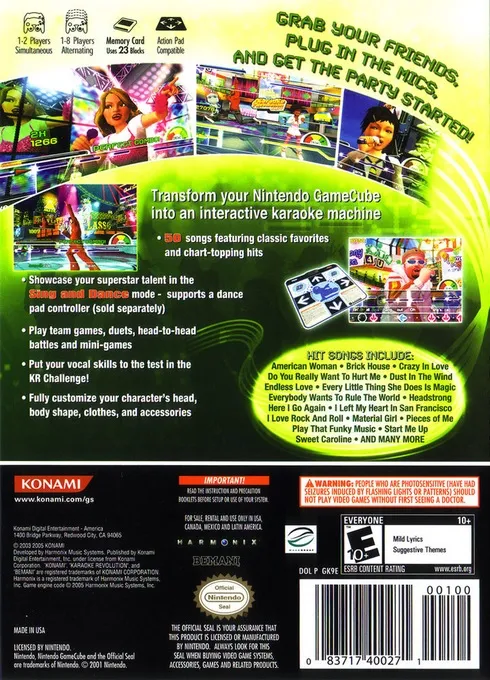 Karaoke Revolution Party box back