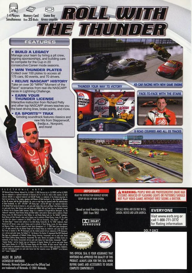 NASCAR Thunder 2003 box back