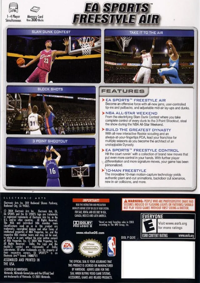 NBA Live 2005 box back