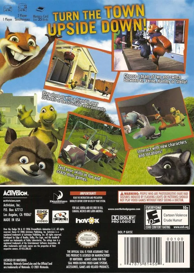 Over the Hedge box back