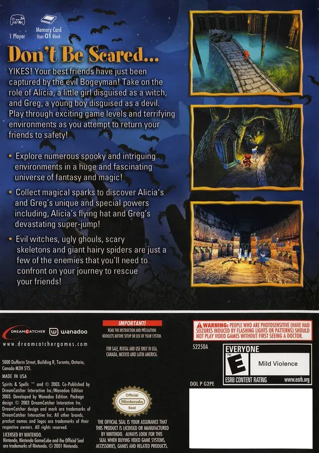 Spirits & Spells box back