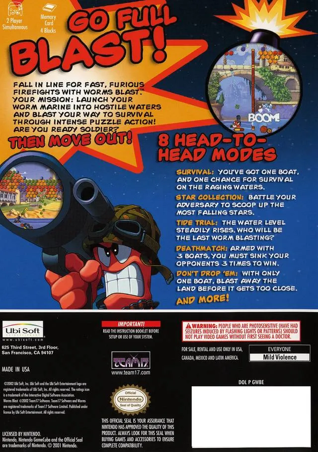 Worms Blast box back