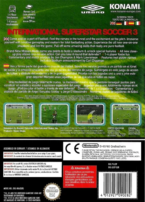 International Superstar Soccer 3 box back